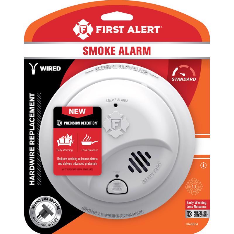 FIRST ALERT - First Alert Hard-Wired w/Battery Back-up Ionization Smoke Detector 1 pk