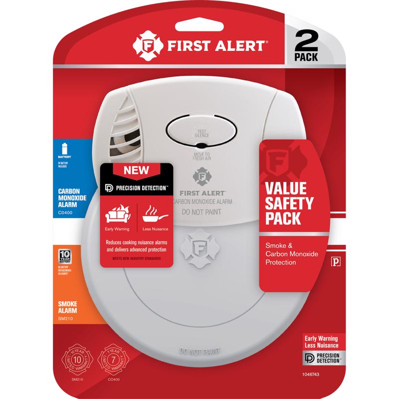 FIRST ALERT - First Alert Battery-Powered Photoelectric Smoke and Carbon Monoxide Combination Pack 2 each