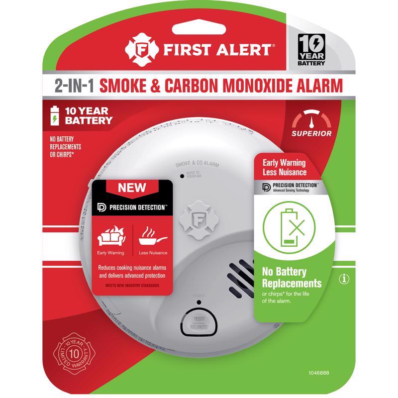 FIRST ALERT - First Alert 10 Year Battery-Powered Ionization Smoke and Carbon Monoxide Detector 1 each