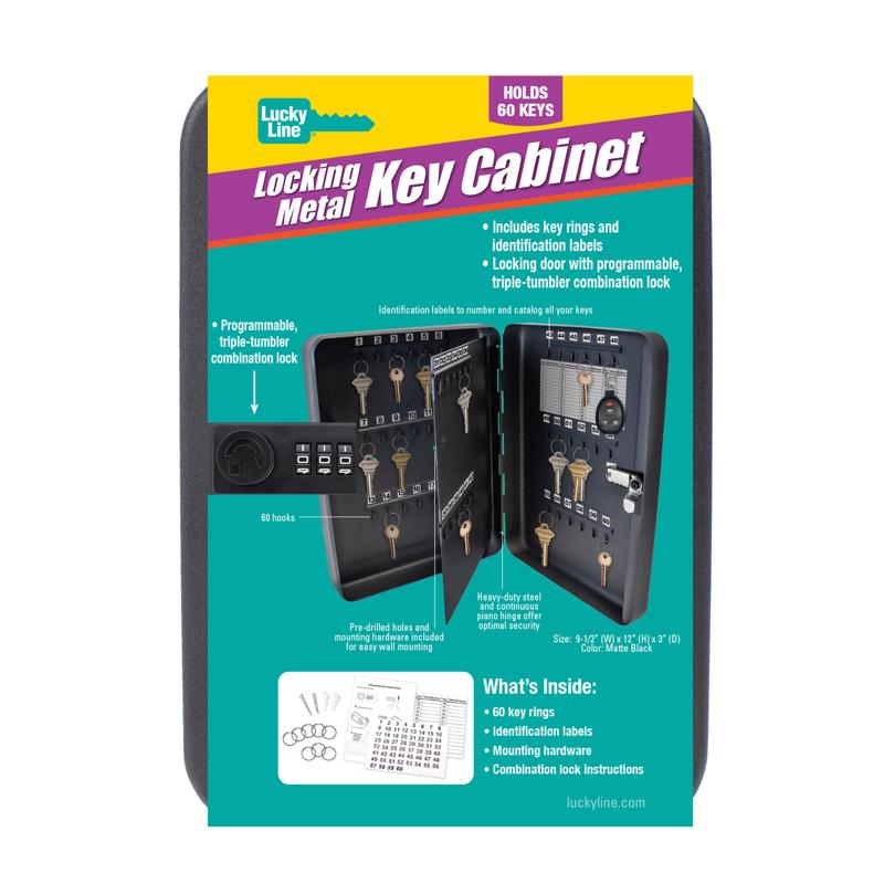 LUCKY LINE - Lucky Line Black Steel Key Cabinet