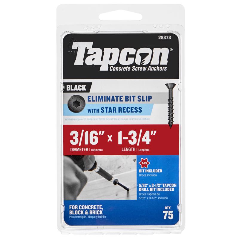 TAPCON - Tapcon 3/16 in. X 1-3/4 in. L Star Bugle Head High/Low Concrete Screws