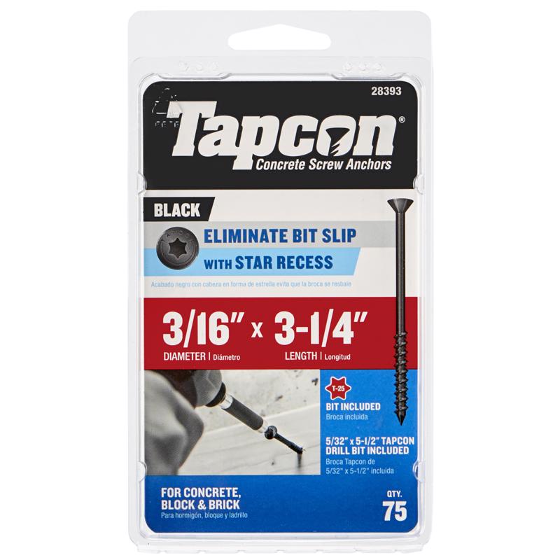 TAPCON - Tapcon 3/16 in. X 3-1/4 in. L Star Bugle Head High/Low Concrete Screws