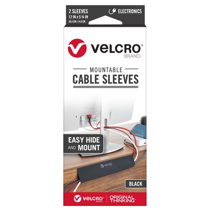 VELCRO BRAND - VELCRO Brand Micro Nylon Mountable Cable Sleeve 12 in. L 2 pk