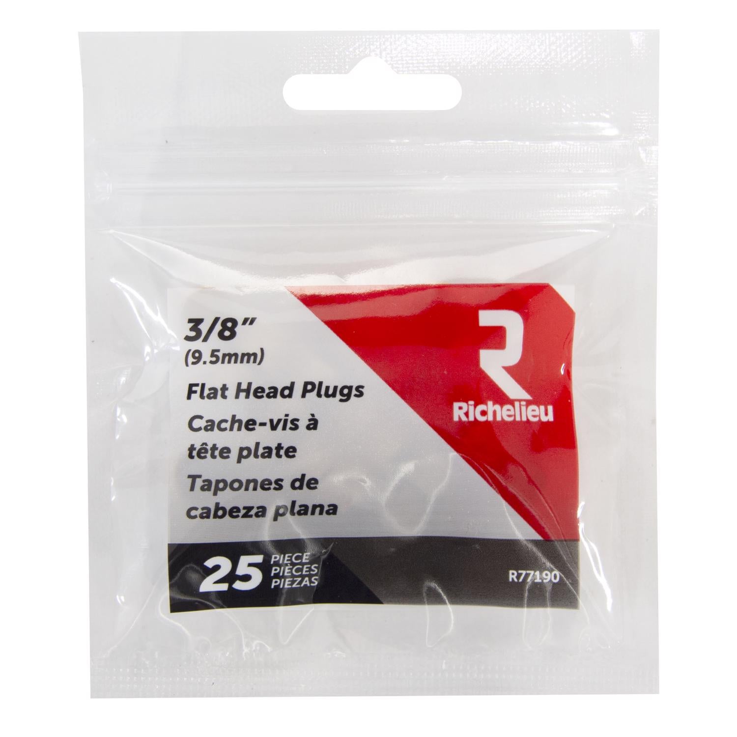 Richelieu Flat Birch Head Plug 3/8 in. D X .38 in. L 25 pk Natural - Case of 5