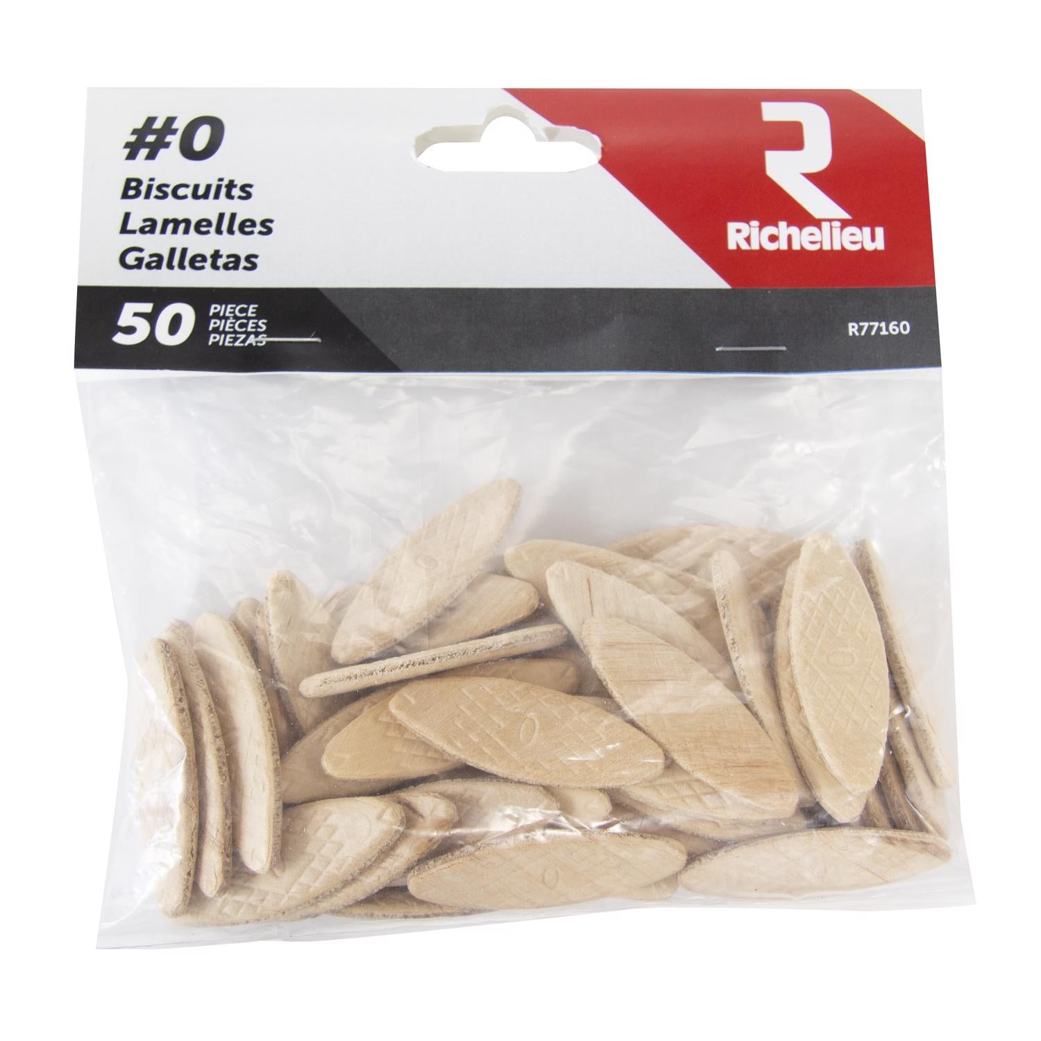 Richelieu Fluted Wood Plate Joining Biscuits .63 in. D X 1.85 in. L 50 pk Natural - Case of 5