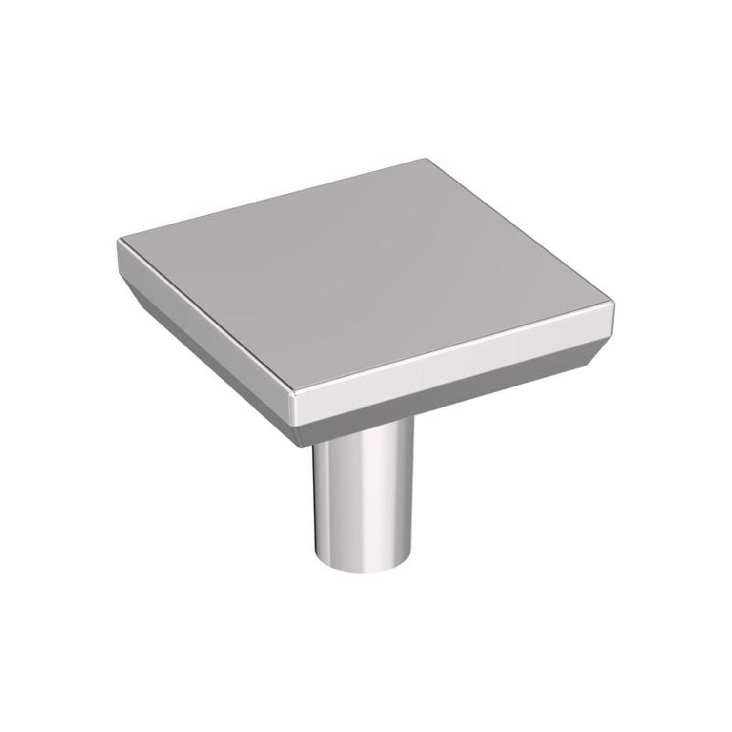 Amerock Chamfered Edge Contemporary  Square Cabinet Knob 1 in. Polished Chrome 1 pk