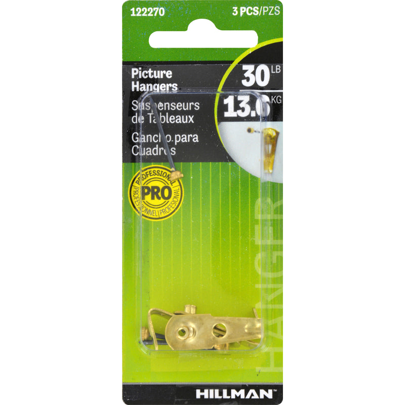 HILLMAN - Hillman AnchorWire Brass-Plated Classic Picture Hanger 30 lb 3 pk - Case of 10