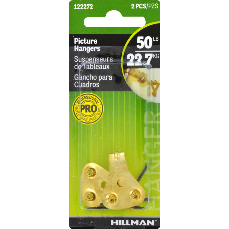 HILLMAN - Hillman AnchorWire Brass-Plated Classic Picture Hanger 50 lb 2 pk - Case of 10