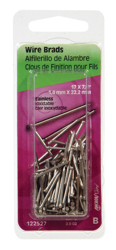 HILLMAN - Hillman 17 Ga. X 7/8 in. L Stainless Steel Brad Nails 1 pk 2 oz - Case of 6