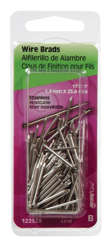 HILLMAN - Hillman 17 Ga. X 1 in. L Stainless Steel Brad Nails 1 pk 2 oz - Case of 6