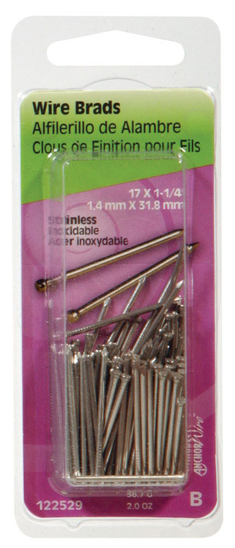 HILLMAN - Hillman 17 Ga. X 1-1/4 in. L Stainless Steel Brad Nails 1 pk 2 oz - Case of 6