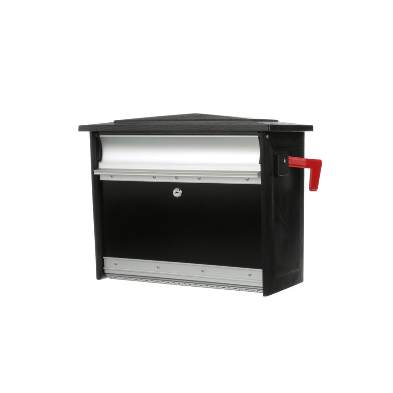 SOLAR GROUP - Gibraltar Mailboxes Mailsafe Contemporary Aluminum Wall Mount Black Locking Mailbox