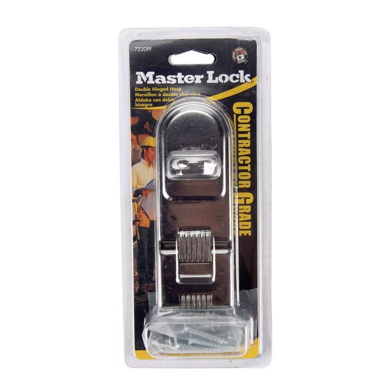 MASTER LOCK - Master Lock Zinc-Plated Hardened Steel 7-3/4 in. L Double Hinge Safety Hasp 1 pk