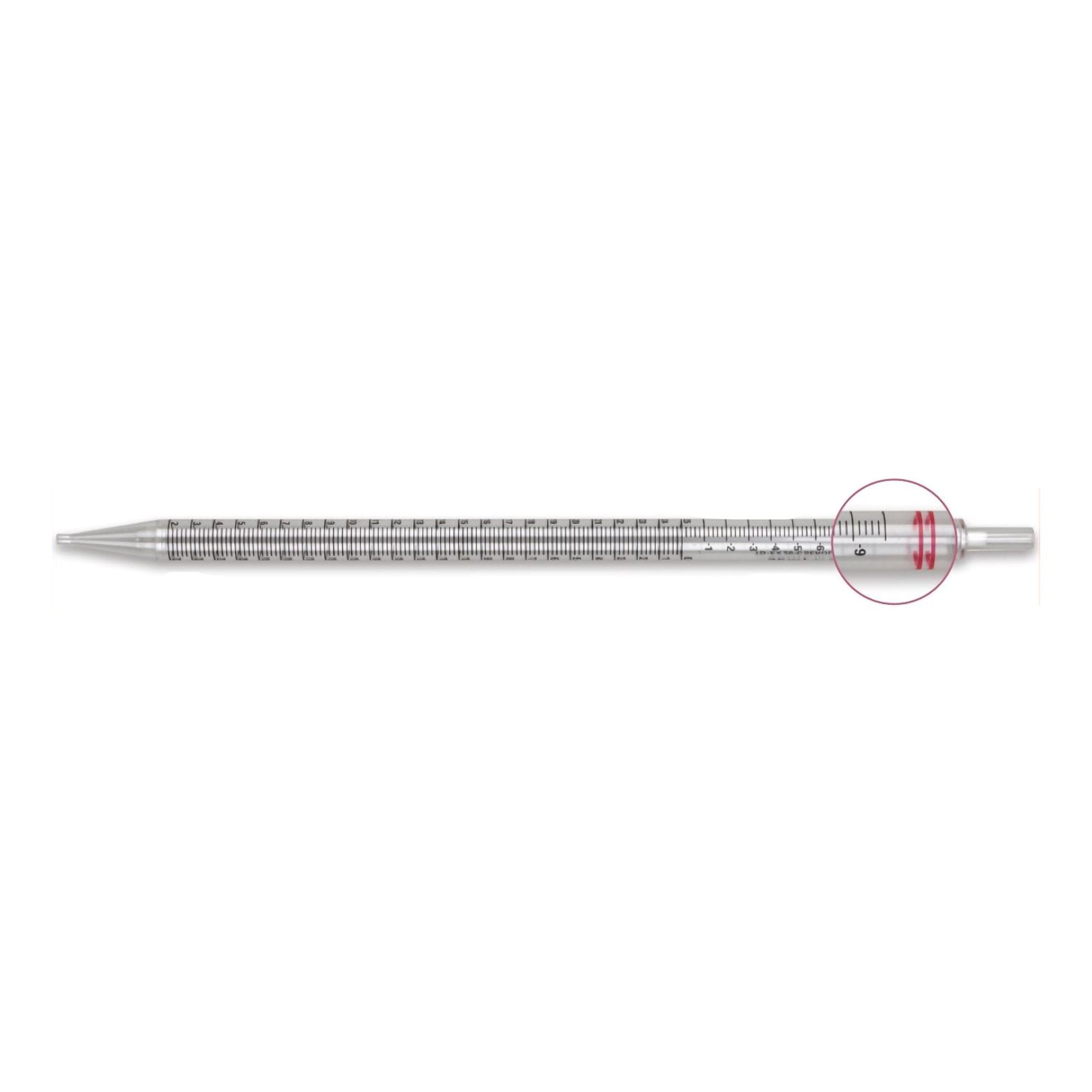 McKesson Brand - McKesson Serological Pipette 25 mL 0.2 mL Graduation Increments / 10 mL Negative Graduations Sterile [200/CS]