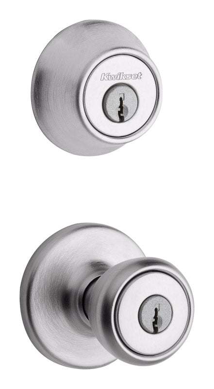 KWIKSET - Kwikset Tylo Satin Chrome Entry Lock and Single Cylinder Deadbolt 1-3/4 in.