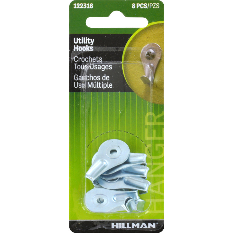 HILLMAN - Hillman AnchorWire White Utility Utility Hooks 1 lb 8 pk - Case of 10