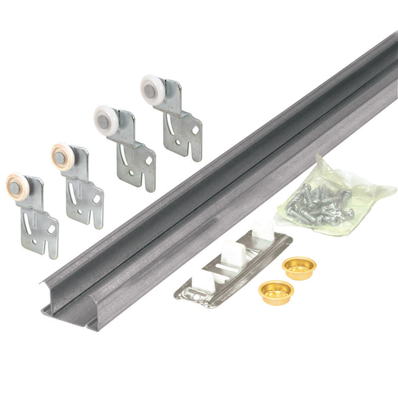 PRIME-LINE - Prime-Line Galvanized Silver Steel By-Pass Door Hardware Set 1 pk [161791]