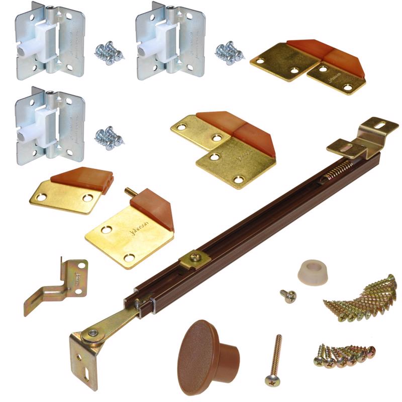 JOHNSON HARDWARE - Johnson Hardware Brass-Plated Brown Steel Bi-fold Hardware Kit 5 pk