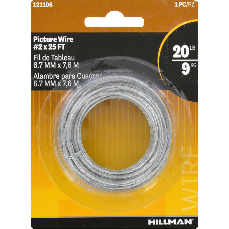 HILLMAN - Hillman AnchorWire Steel-Plated Silver Braided Picture Wire 20 lb 1 pk - Case of 10