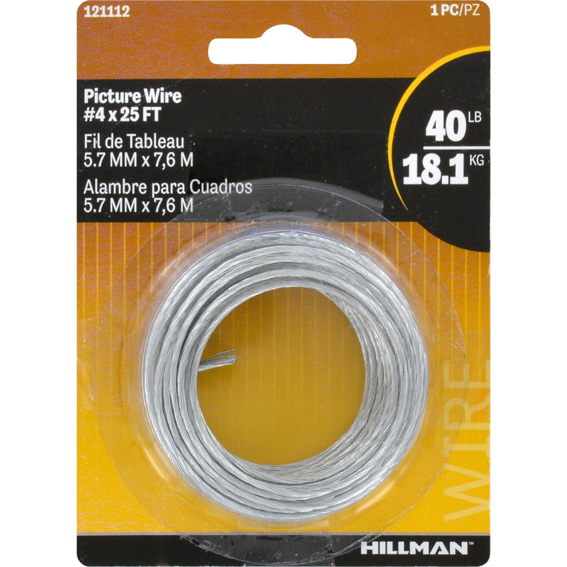 HILLMAN - Hillman Steel-Plated Silver Braided Picture Wire 40 lb 1 pk - Case of 10