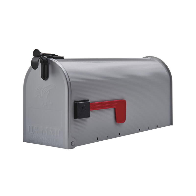 SOLAR GROUP - Gibraltar Mailboxes Grayson Classic Galvanized Steel Post Mount Gray Mailbox