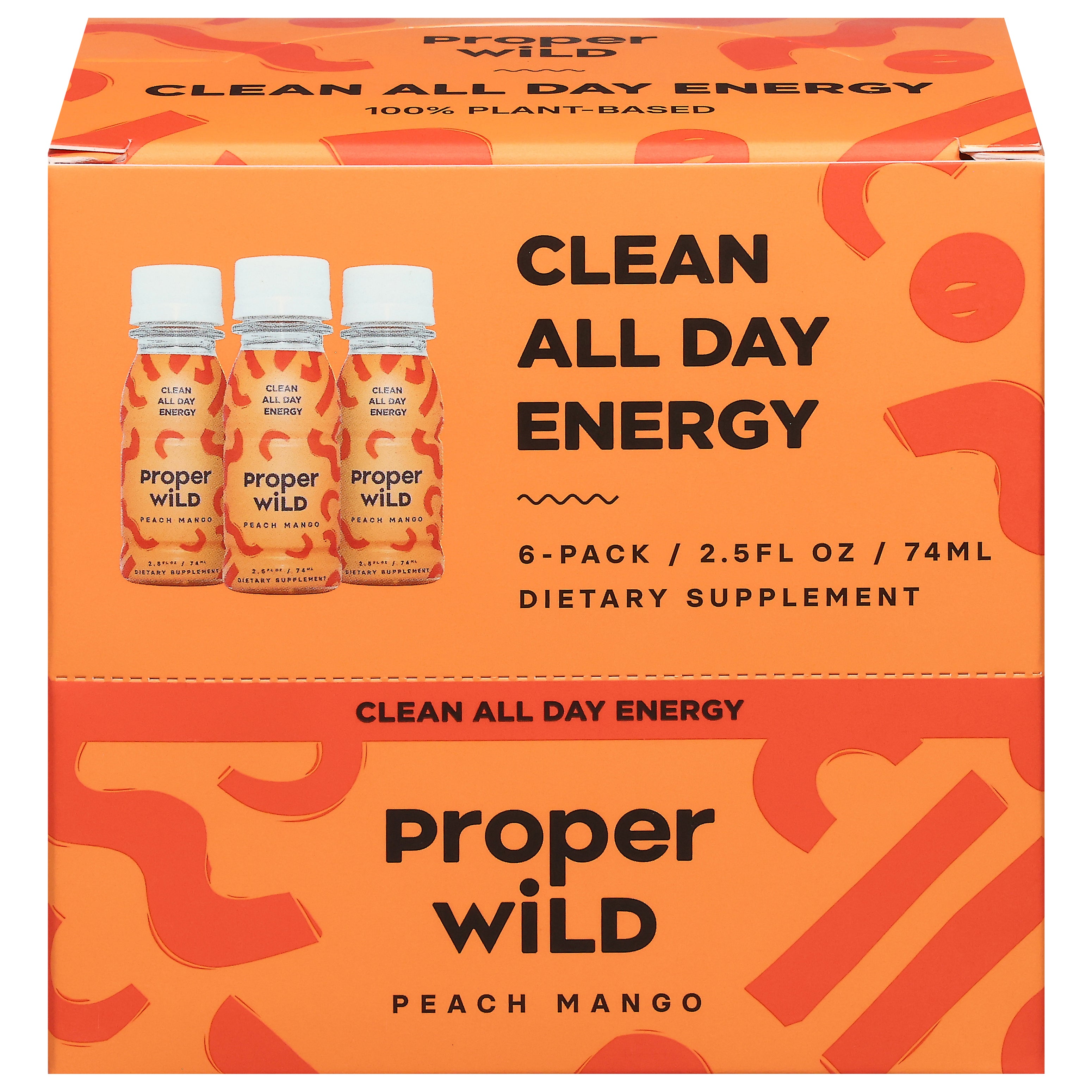 Proper Wild Peach Mango Clean All Day Energy 6 - 2.5 fl oz Bottles - Case of 1