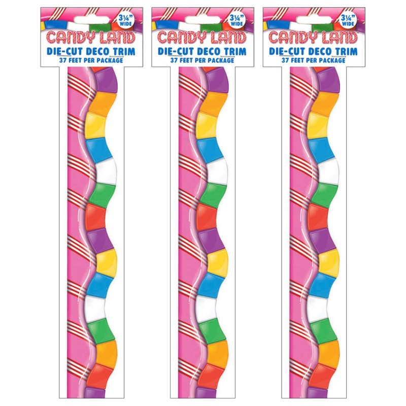 EUREKA - Candy Land™ Dimensional Look Extra Wide Die Cut Deco Trim®, 37 Feet Per Pack, 3 Packs