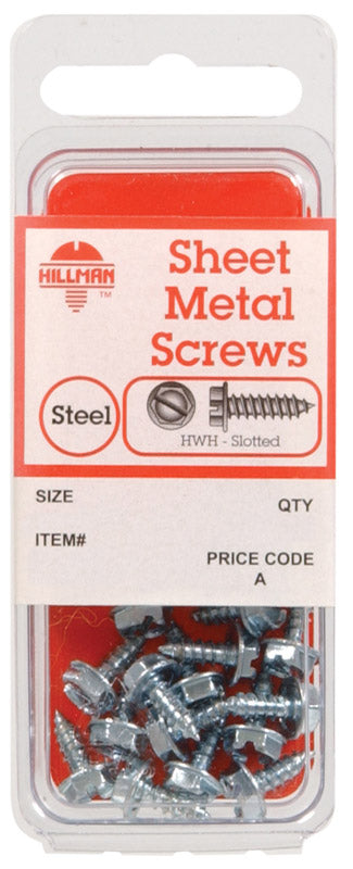 HILLMAN - Hillman No. 6 X 3/4 in. L Slotted Hex Head Sheet Metal Screws 12 pk - Case of 10