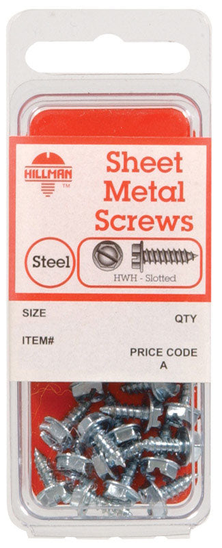 HILLMAN - Hillman No. 8 X 1 in. L Slotted Hex Head Sheet Metal Screws 10 pk - Case of 10