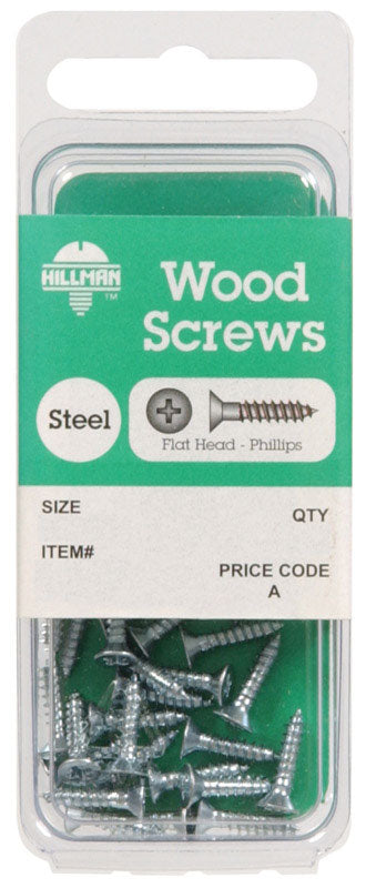 HILLMAN - Hillman No. 6 X 1/2 in. L Phillips Zinc-Plated Wood Screws 30 pk - Case of 10