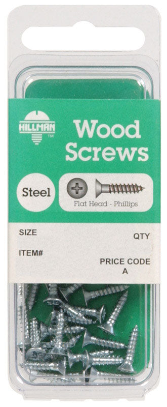 HILLMAN - Hillman No. 6 X 5/8 in. L Phillips Zinc-Plated Wood Screws 30 pk - Case of 10