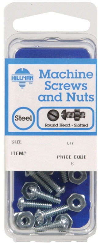 HILLMAN - Hillman No. 6-32 X 1/2 in. L Slotted Round Head Zinc-Plated Steel Machine Screws 10 pk - Case of 10