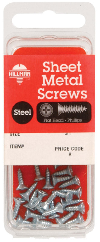 HILLMAN - Hillman No. 10 X 1-1/2 in. L Phillips Flat Head Sheet Metal Screws 6 pk - Case of 10