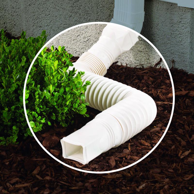 AMERIMAX - Amerimax Flex-A-Spout 4.5 in. H X 4.5 in. W X 55 in. L White Vinyl Downspout Extension