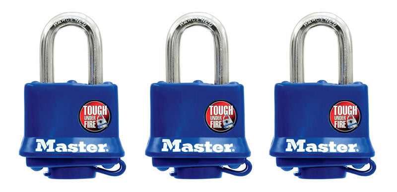 MASTER LOCK - Master Lock 1-5/16 in. H X 1 in. W Vinyl Covered Steel Double Locking Padlock Keyed Alike