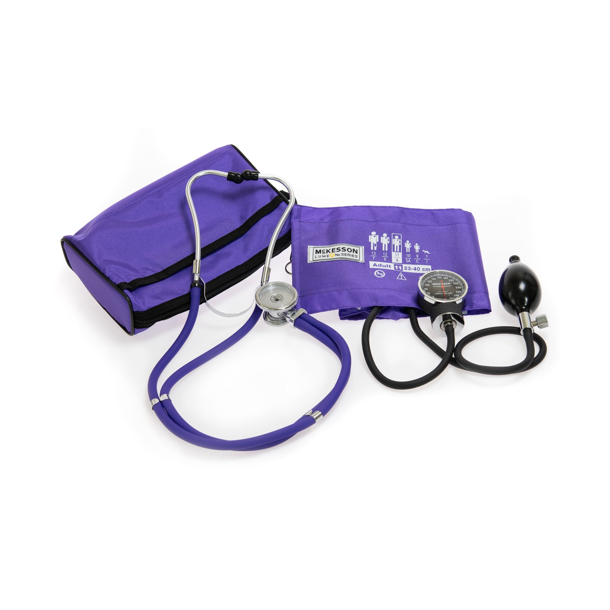 McKesson Brand - Reusable Aneroid / Stethoscope Set McKesson Brand 23 to 33 cm Adult Cuff Dual Head Sprague Stethoscope Pocket Aneroid [1/BX]