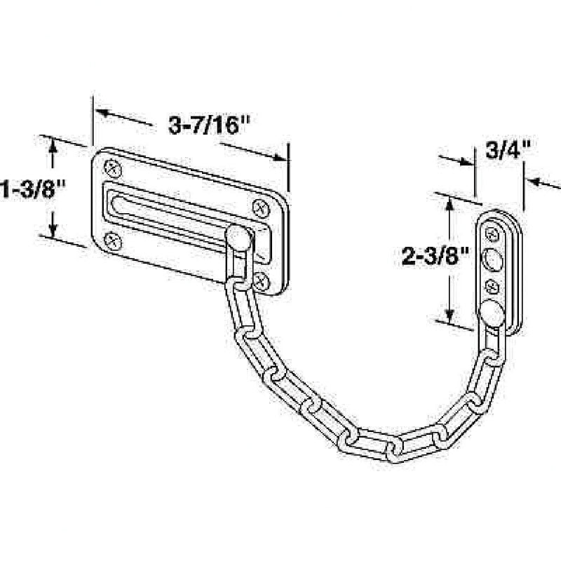 PRIME-LINE - Prime-Line 3.43 in. L Bright Brass Steel Chain Door Guard