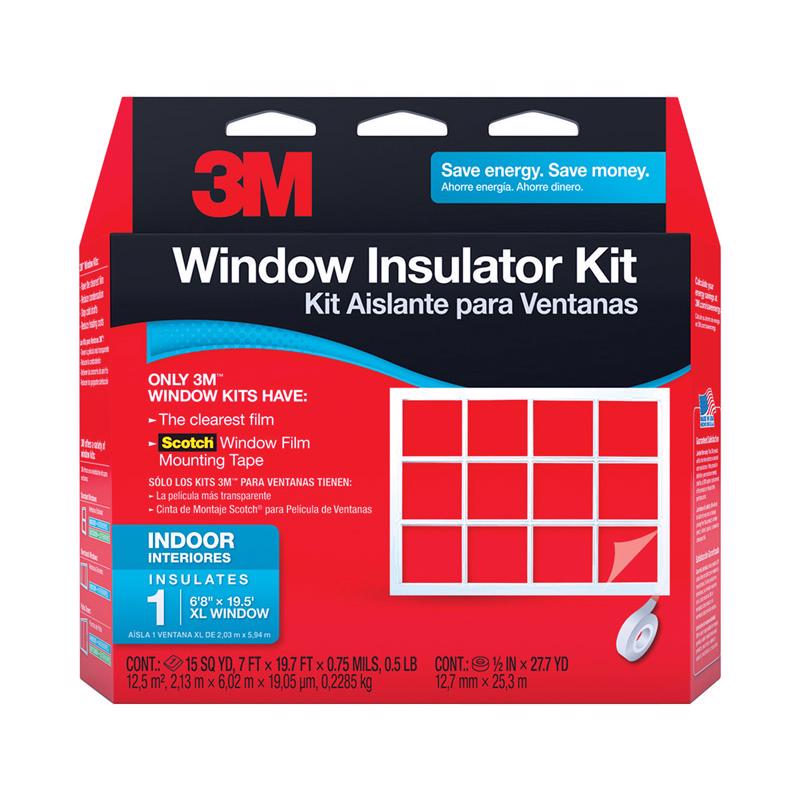 3M - 3M Clear Indoor Window Film Insulator Kit 84 in. W X 236 in. L