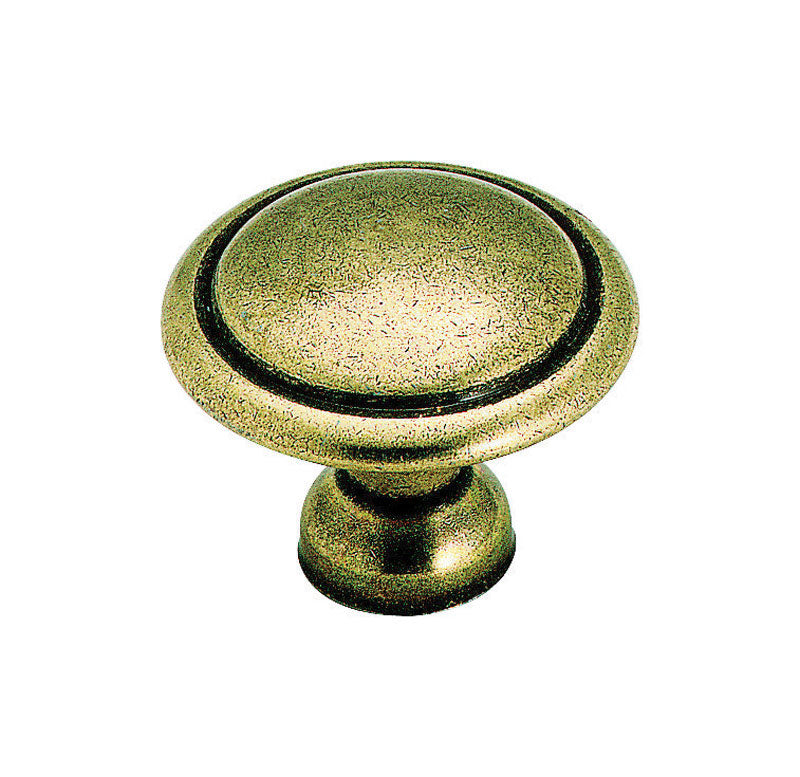 AMEROCK - Amerock Allison Round Cabinet Knob 1-3/8 in. D 1 in. Antique Brass 1 pk