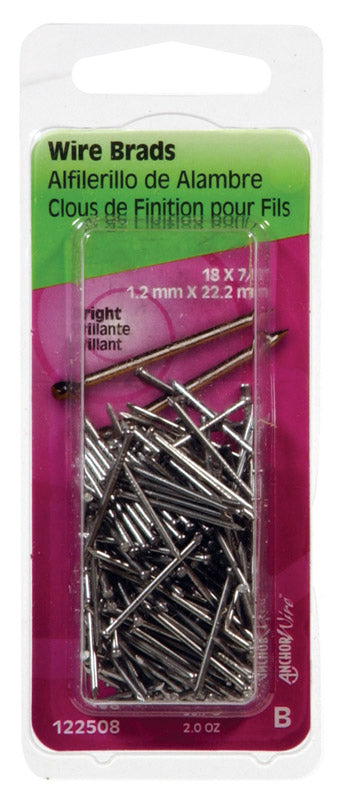 HILLMAN - Hillman 18 Ga. X 7/8 in. L Bright Steel Brad Nails 1 pk 2 oz - Case of 6