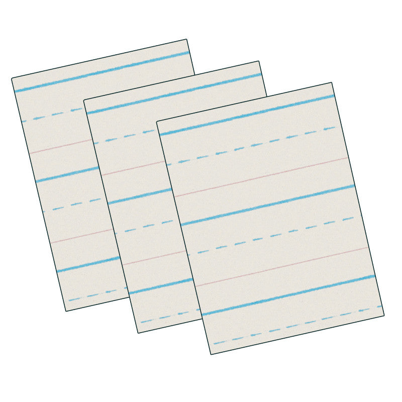 PACON - Newsprint Handwriting Paper, Skip-A-Line, Grade 1, 1/2" x 1/4" x 1/4" Ruled Long, 11" x 8-1/2", 500 Sheets Per Pack, 3 Packs