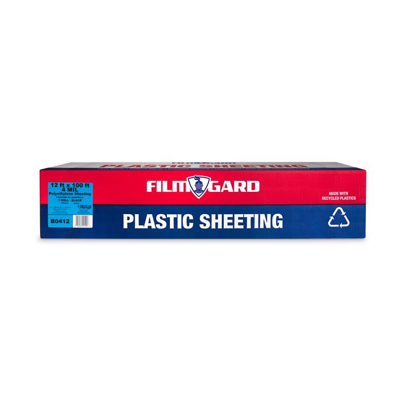 FILM-GARD - Film-Gard Plastic Sheeting 4 mil X 12 ft. W X 100 ft. L Polyethylene Black 1 pk