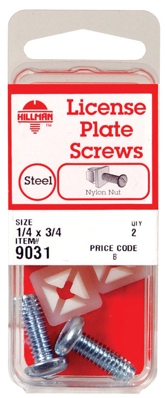 HILLMAN - Hillman No. 14 X 3/4 in. L Slotted Square Head License Plate Screws 2 pk - Case of 10