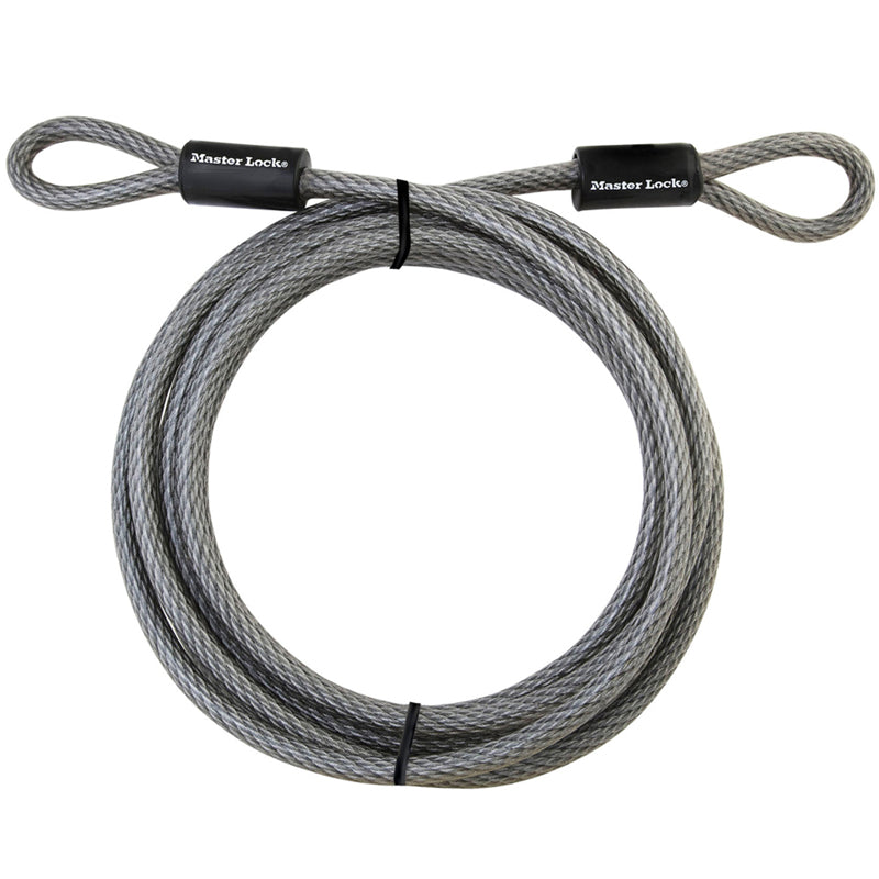 MASTER LOCK - Master Lock 3/8 in. D X 180 in. L Vinyl Coated Steel Flexible Braided Steel Cable