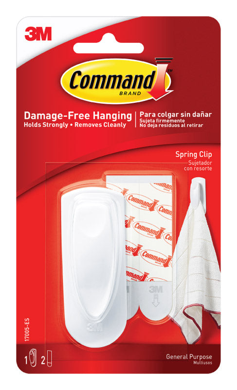 3M - 3M Command Medium Plastic Spring Clip 3 in. L 1 pk - Case of 6