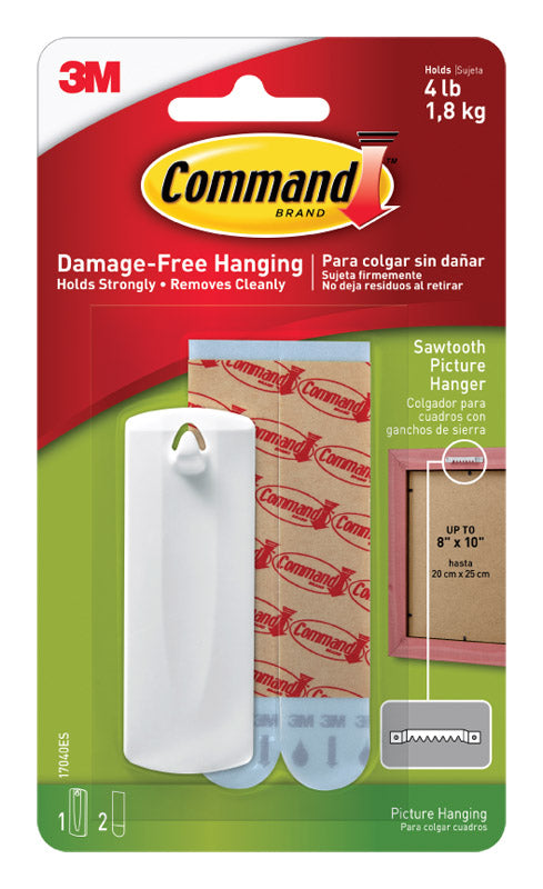 3M - 3M Command White Sawtooth Picture Hanger 4 lb 1 pk - Case of 6