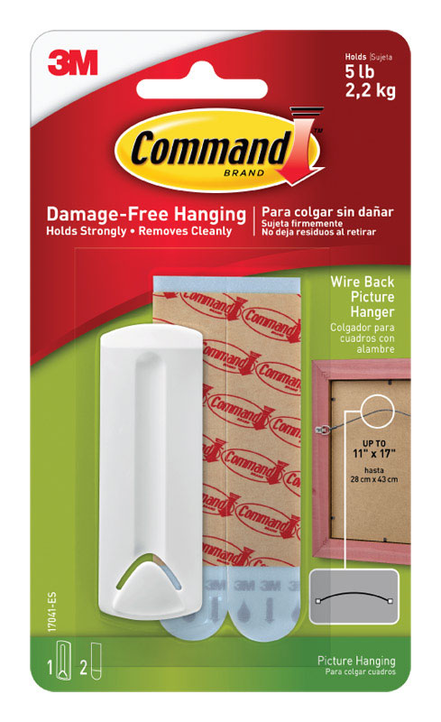 3M - 3M Command White Wire-Backed Picture Hanger 5 lb 1 pk