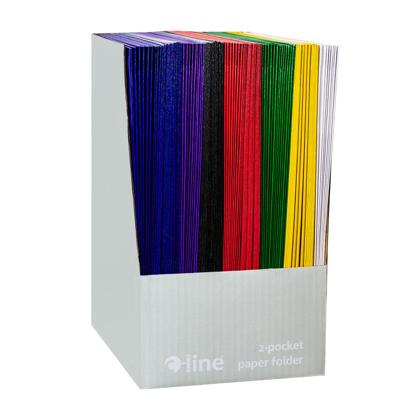 C-LINE - Paper Portfolio Without Prongs, Assorted, Pack of 100