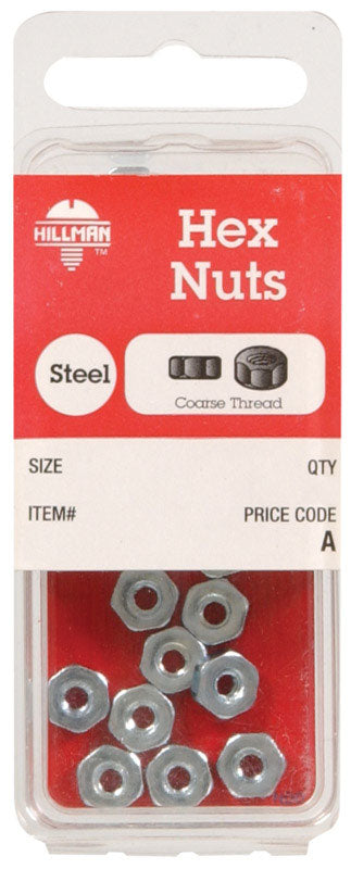 HILLMAN - Hillman 6 in. Zinc-Plated Steel SAE Hex Nut 24 pk - Case of 10