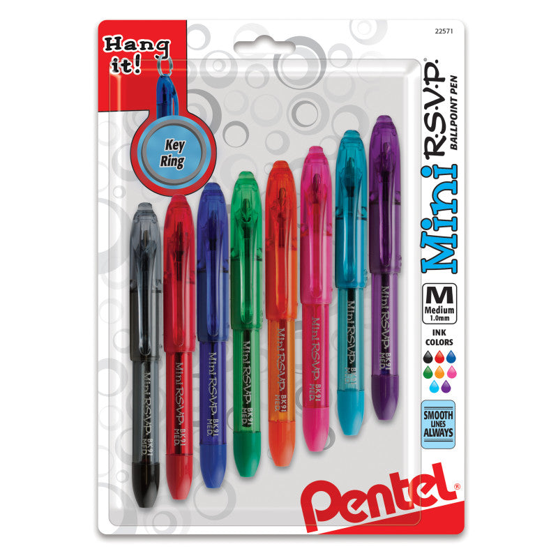 PENTEL - R.S.V.P.® Mini Ballpoint Pens, 8 Per Pack, 2 Packs